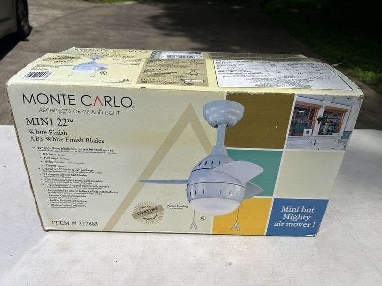 Monte Carlo Mini 22" White Finish Ceiling Fan image