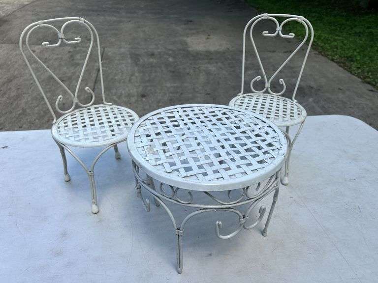 Miniature Metal Table and Chair Set image