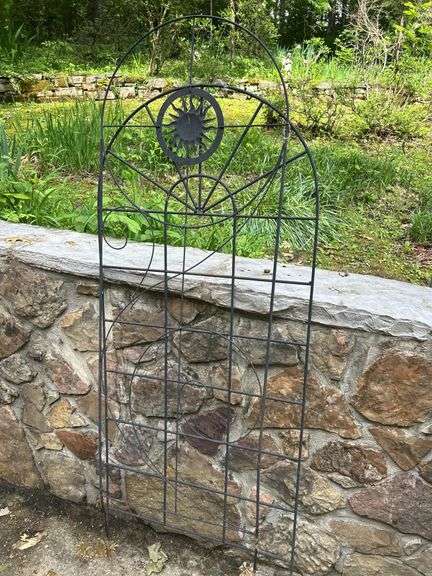 Metal Garden Trellises with Sun Decoration image