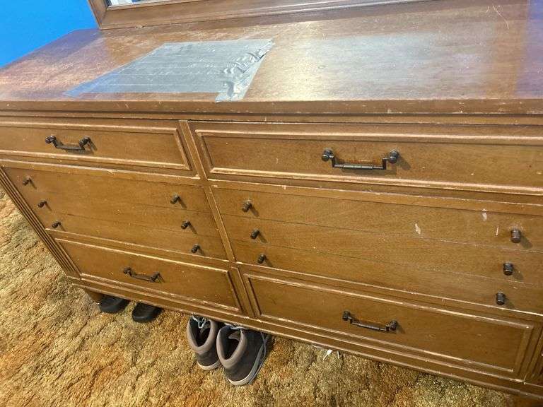 Wood Dresser with Mirror