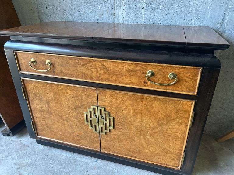 Wood Bar Cabinet with Pullout Serving Tray image
