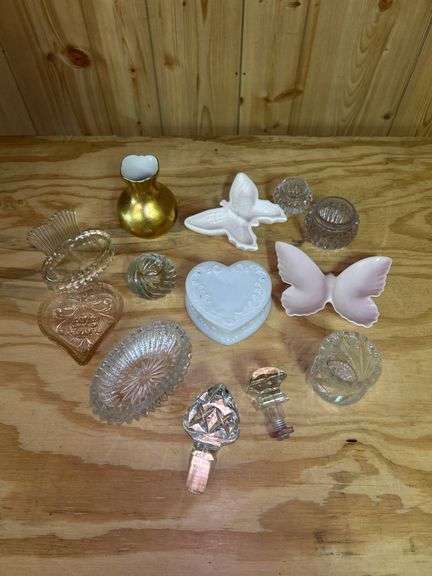 Assorted Glass and Porcelain Trinket Dishes and Decor image