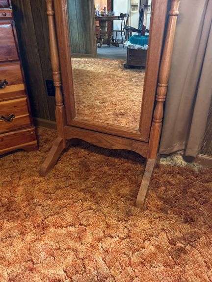 Standing Wood Framed Dressing Mirror