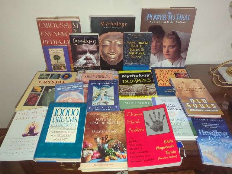 Assorted Books Including Mythology, Aromatherapy, Dreams, Yoga image