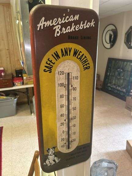 American Brakeblok Brake Lining Thermometer Advertising Sign image