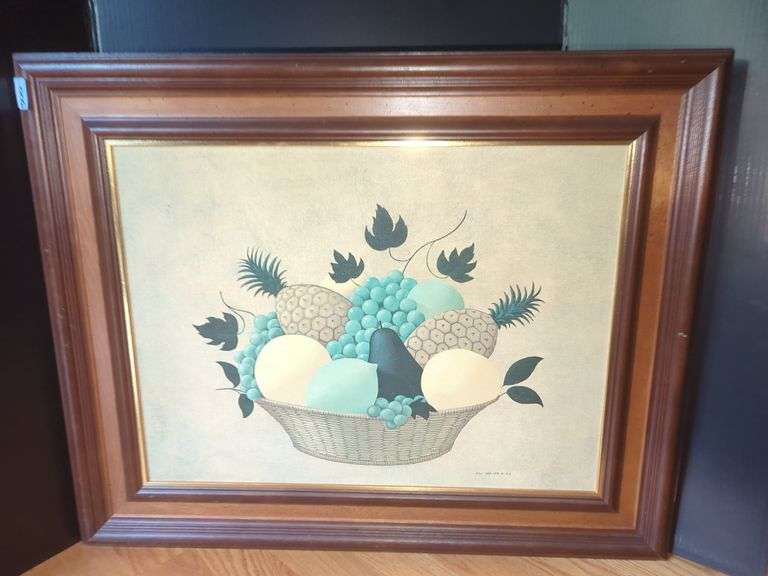 Framed Still Life Fruit Basket Print by Will Van Der Sluis image