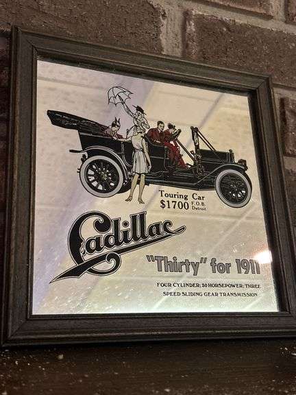 Framed Cadillac "Thirty" for 1911 Mirror Advertising Sign image