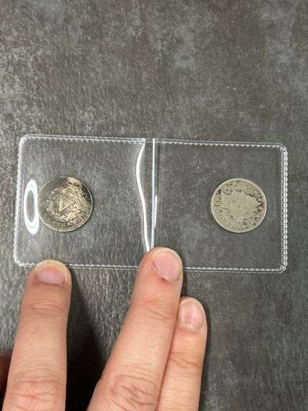 Two Liberty Head V Cents, including 1898 image