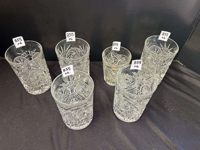 Set of Six Cut Glass Tumblers image