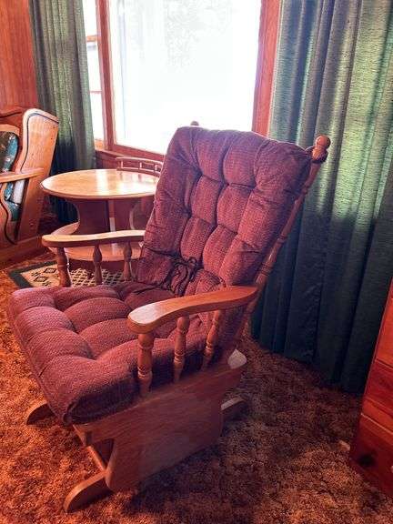 Upholstered Wood Rocking Chair