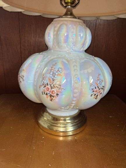 Floral Iridescent Table Lamp
