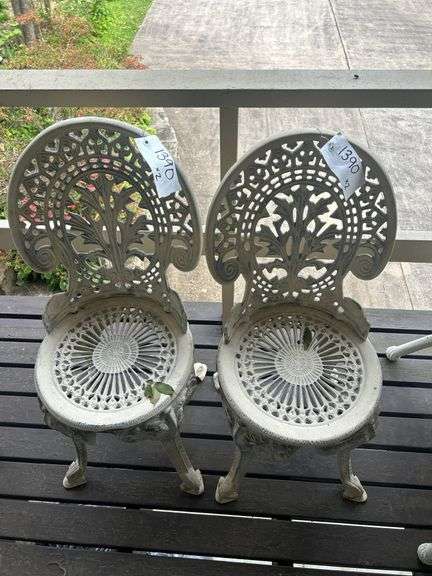 Pair of Cast Iron Garden Chairs image