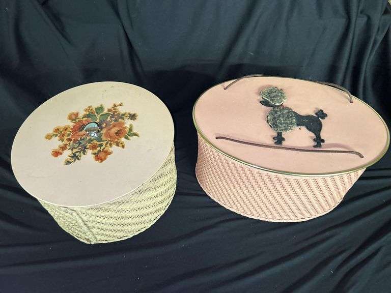 Pair of Wicker Sewing Baskets with Sewing Supplies image