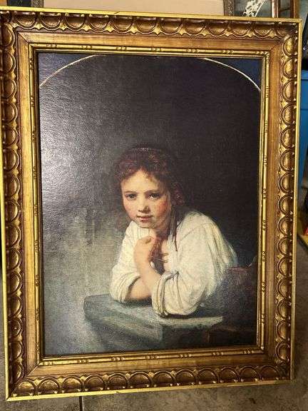 Framed Portrait Oil Painting of a Young Girl image