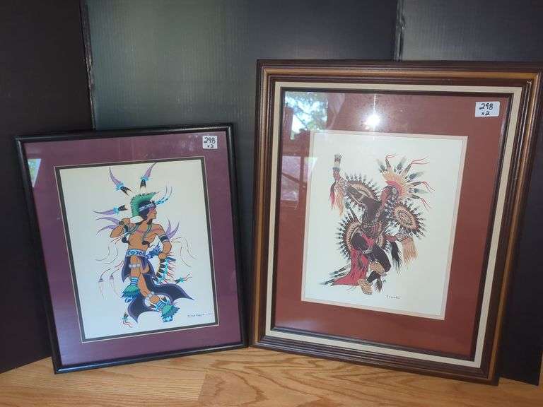 Pair of Framed Native American Art Prints, Crumbo & Blue Eagle image