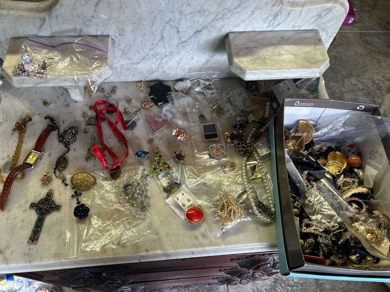 Assorted Jewelry - Brooches, Necklaces, Watch, Earrings and More image