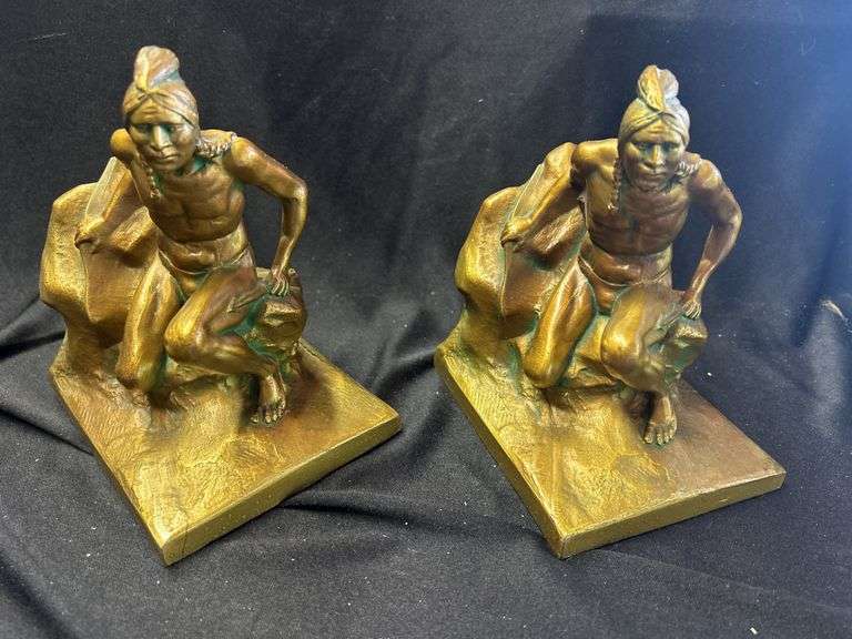 Pair of Native American Figure Bookends image