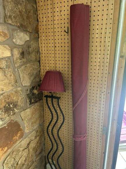 Lamp with Wrought Iron Stand and Decorative Light Fixture image