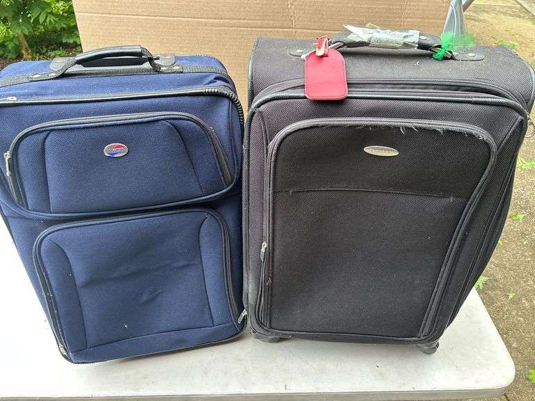 Two Rolling Suitcases: American Tourister and Samsonite image
