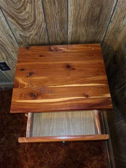Wooden Nightstand with Drawer and Shelf