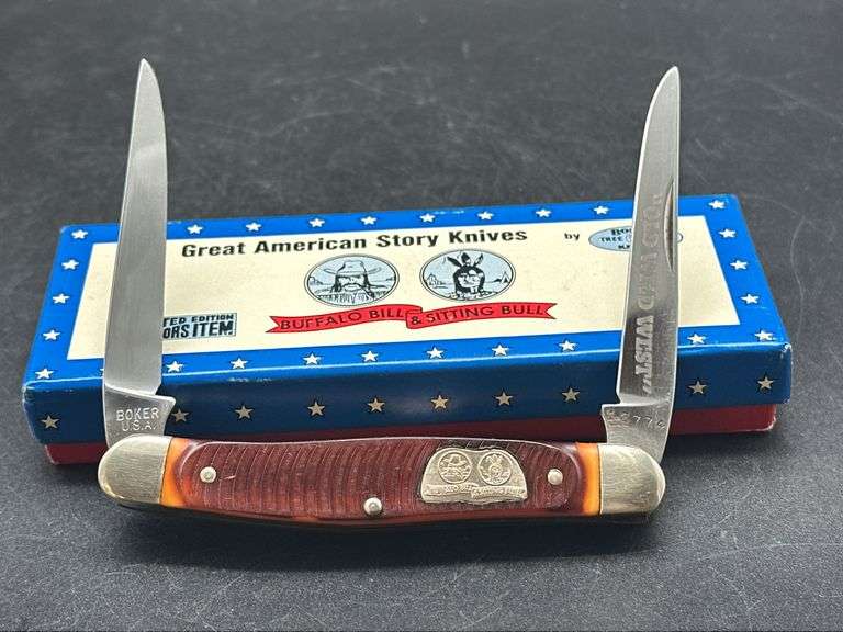Boker USA Great American Story Knife - Buffalo Bill & Sitting Bull - "Old Wild West" image