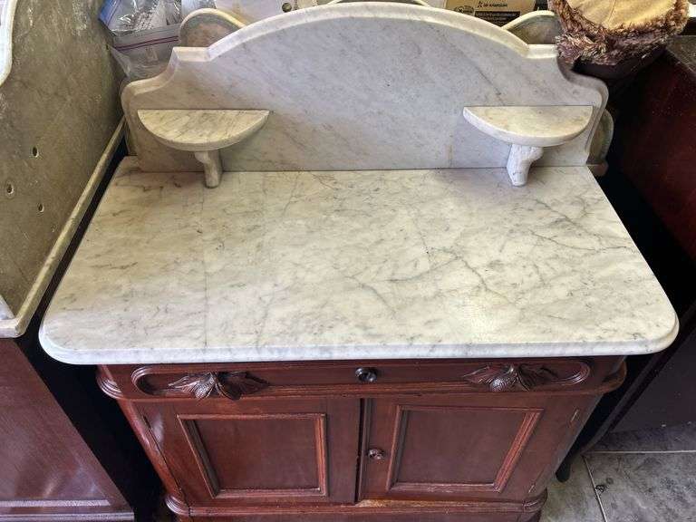 Marble Top Washstand with Storage image