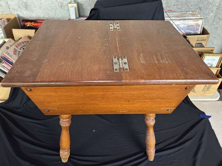 Vintage Style Wood Sewing Table image