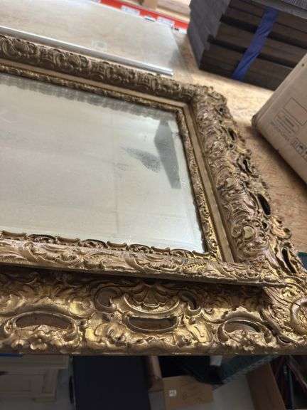 Ornate Gold-Colored Framed Mirror image