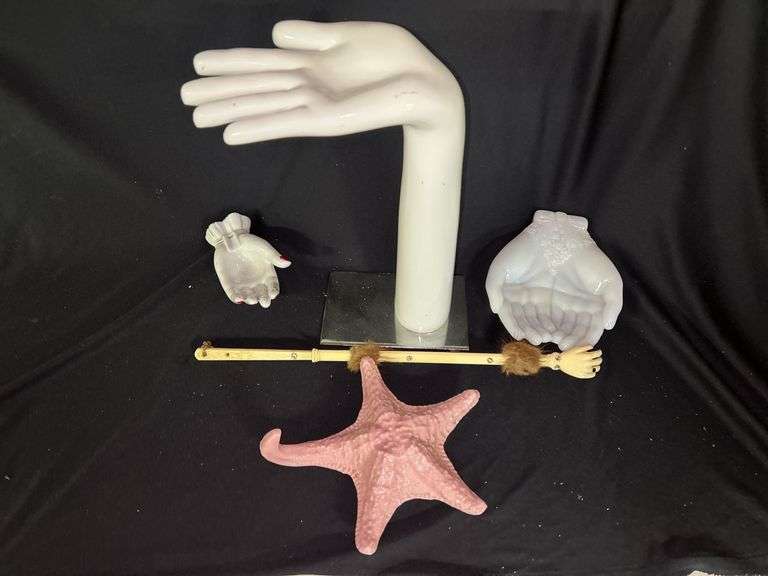 Assorted Home Decor Grouping: Hand Display, Pink Starfish, and More image