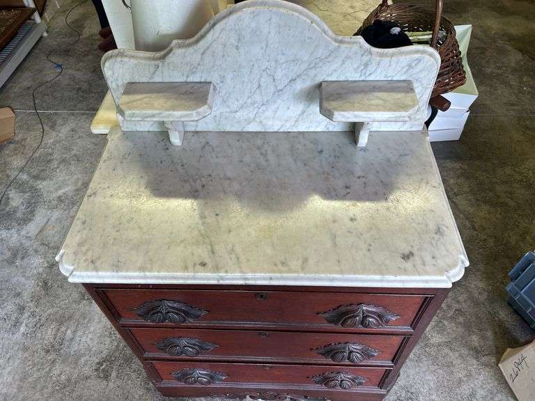 Marble Top Wood Dresser image
