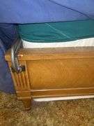 Wood Framed Queen Size Bed with Attached Headboard Storage