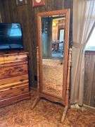 Standing Wood Framed Dressing Mirror