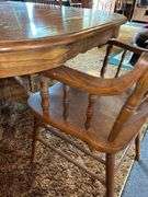 Oak Dining Table with Six Chairs