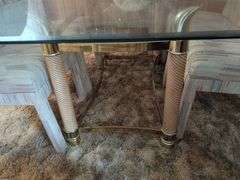 Glass Top Dining Table with 6 Chairs