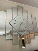 Mid-Century Modern Mirrored Wall Clock