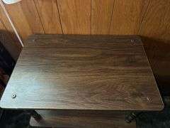 Brown Wood-Look Three Tier Rolling Cart