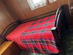 Full Size Metal Bed Frame with Bedding