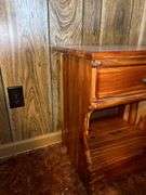 Wooden Nightstand with Drawer and Shelf