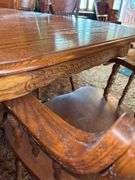 Oak Dining Table with Six Chairs