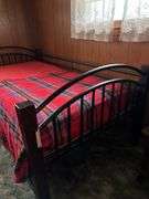 Full Size Metal Bed Frame with Bedding
