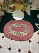 Bathroom Decor Lot: Mirror, Painting, Rugs, and Accessories