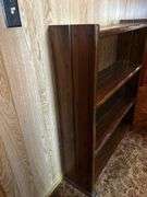 Stained Wooden Bookcase with Three Shelves