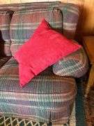 Broyhill Plaid Sofa with Pillows