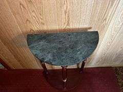 Hall Table with Marble Top and Rug