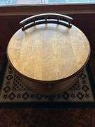 Round Two-Tier Accent Table with Rug