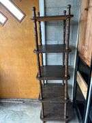 Dark Wood Five-Tier Display Shelf
