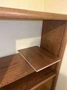 Wood Entertainment Center with Glass Door Cabinet