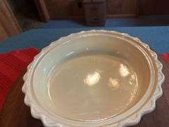Ceramic Pie Dish with Lattice Lid and Wooden Serving Board