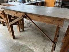 Set of Two Heavy-Duty Wood Work Tables