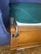 Wood Framed Queen Size Bed with Attached Headboard Storage